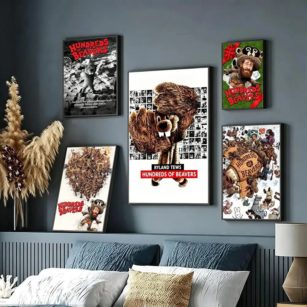 movie Hundreds of Beavers Poster HD Poster Sophisticated Modern Aesthetic Wall Art For Living Room Bedroom Office Cafe Decor