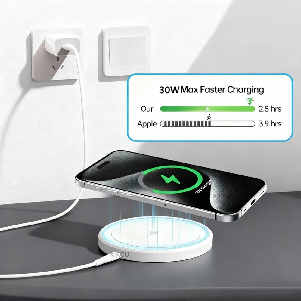 Magnetic 30W Wireless Charger Phone Pad For Magsafe iPhone 17 16 15 14 13 12 Pro Max Airpods 4 Pro Magnet Fast Charging Station - náhled 2