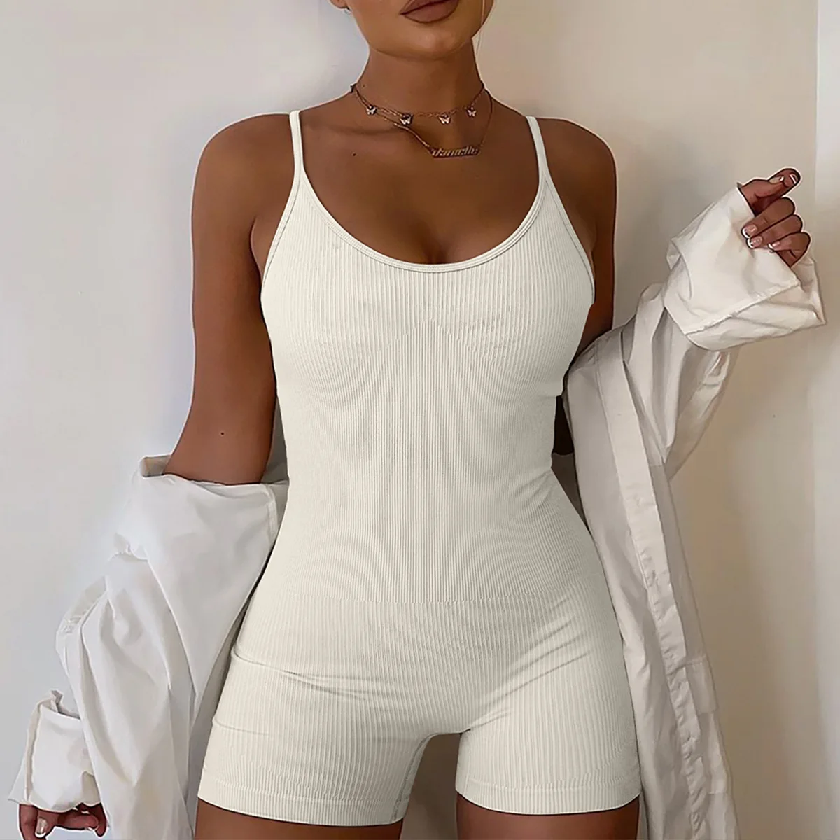 

Slip Yoga Fitness Bodysuit Women Sexy Club Laysuit Women High Elastic Sleeveless Bodycon Outfit Ladies