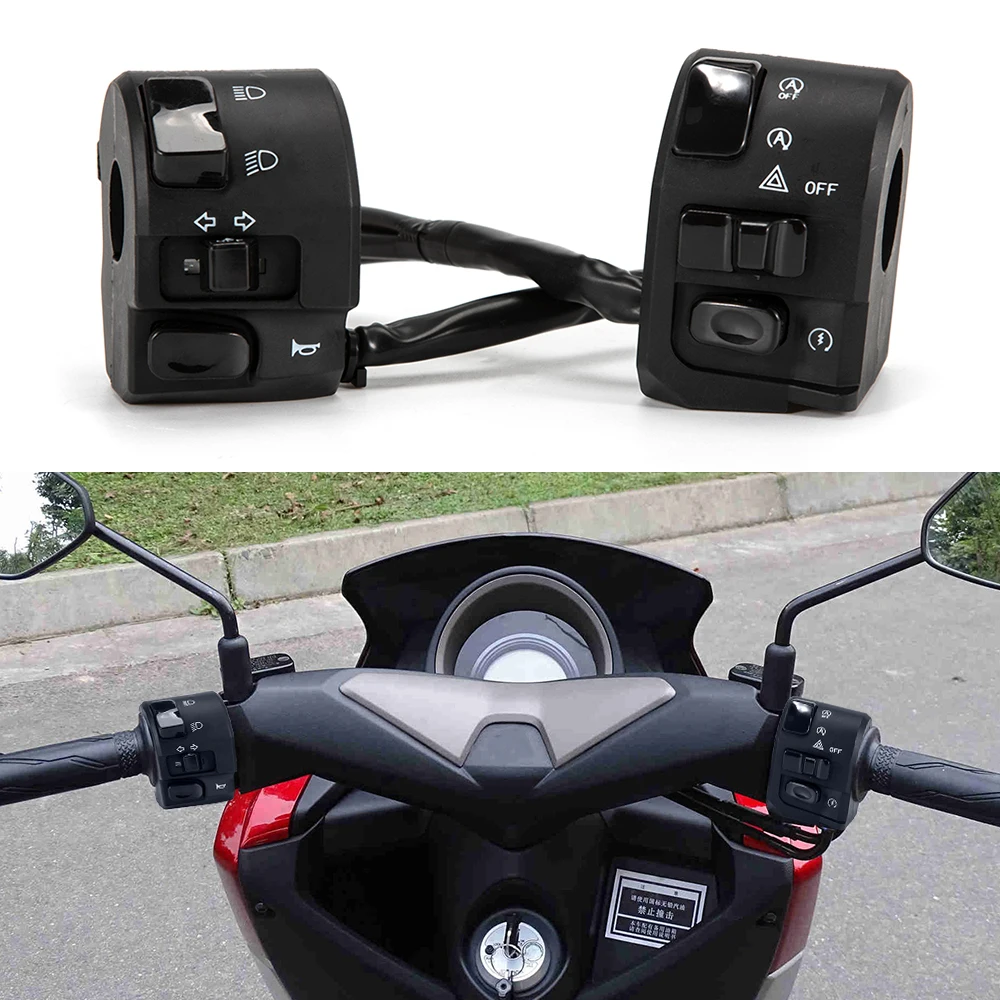 7/8" 22mm Handlebar Control Switch Button Motorcycle LED Flasher Headlight Fog Warning Light Turn Signal For MSM N-MAX 125 155 - Image 3