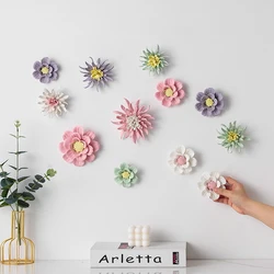 Fiore creativo ornamenti da appendere alla parete in ceramica Cafe Hotel Store Wall Sticker artigianato casa soggiorno portico decorazione murale