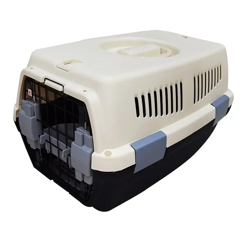 Pet Air Box Air Transport Pet Cage When Traveling Portable Plastic Air Shipping Box for Large Dogs  Portable Travel Carrier