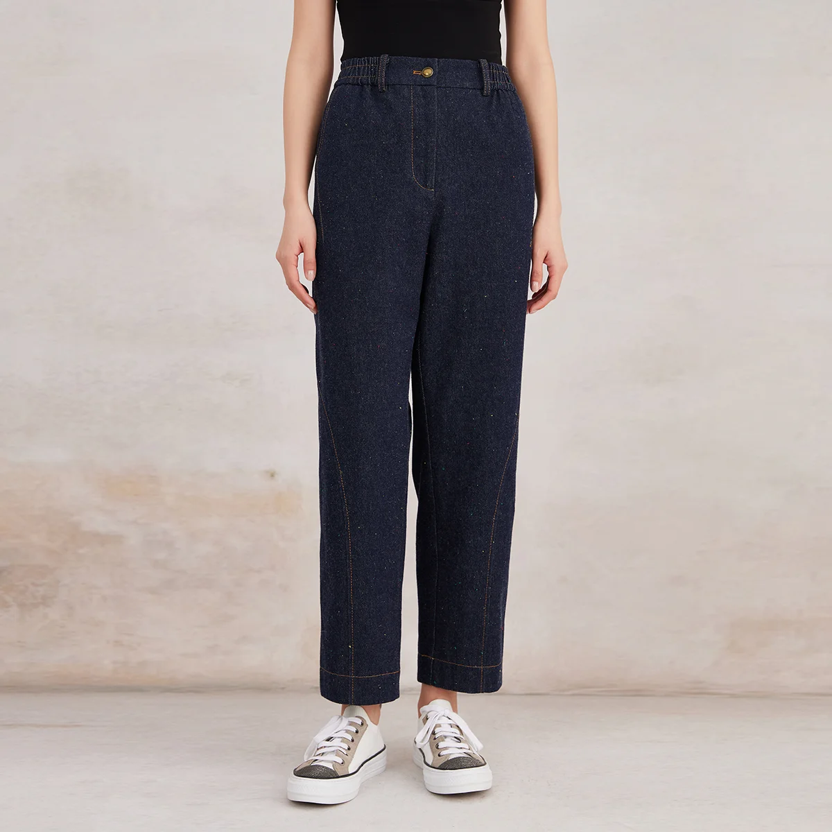 

K3107W Luxury Women's Clothing Cotton Jeans Ladies Pants Quality Long Straight Denim Trousers