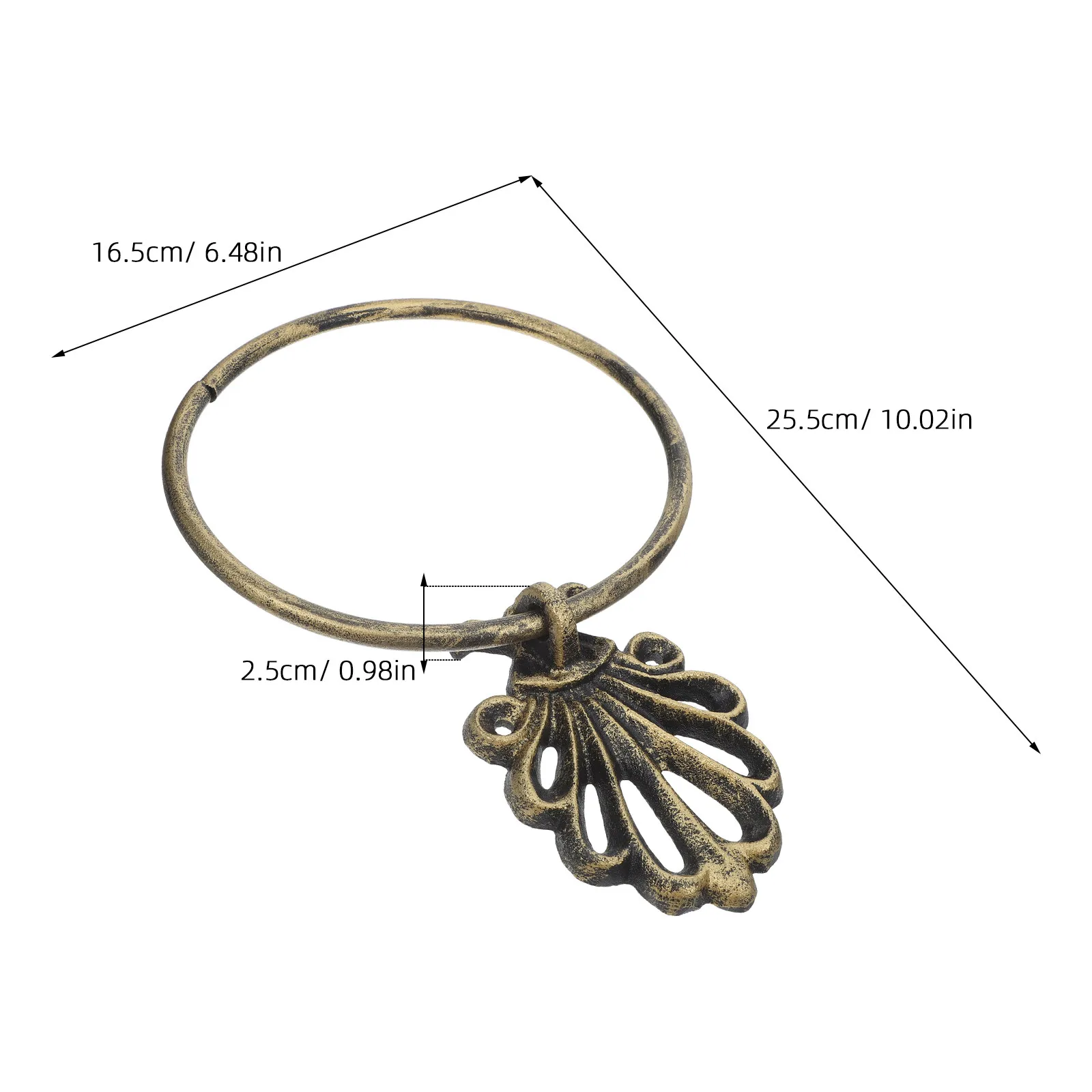 Bathroom Towel Holder Vintage Cast Iron Gold Finish Wall Mounted Ring Towel Holder Victorian Style Hooks for Bathroom