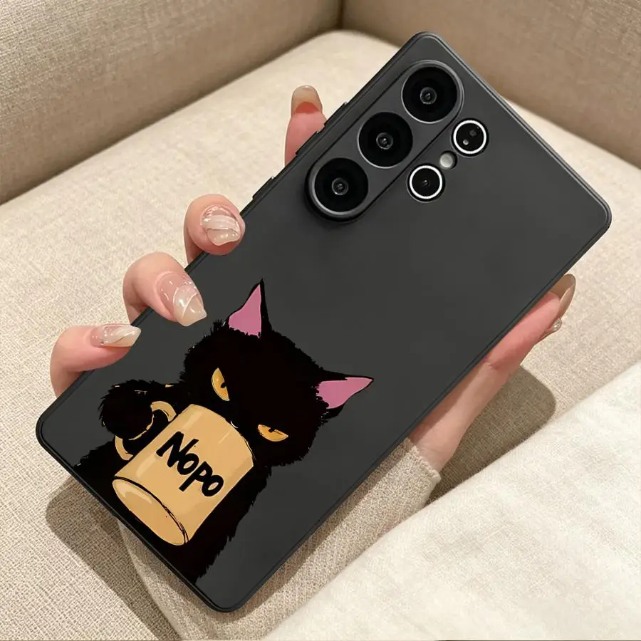 Coffee Nopo Cat Phone Cover Case for Samsung Galaxy S26 Ultra S24+ Note 20 8 9 10 S25+ S21 FE S26+ S25 Plus S20 S24 S10 S9 S23