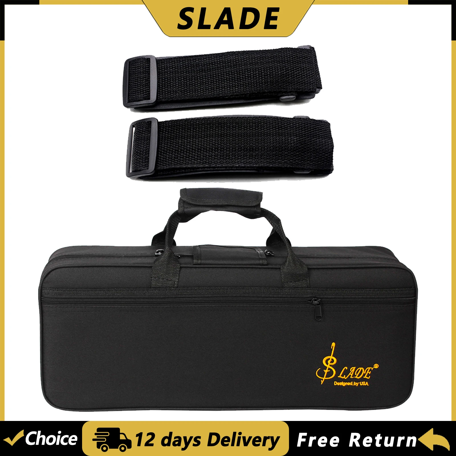 SLADE Trumpet Case Handbag Oxford Thickened Trumpet Bag Backpack Adjustable Shoulder Strap Brass Instrument Parts & Accessories
