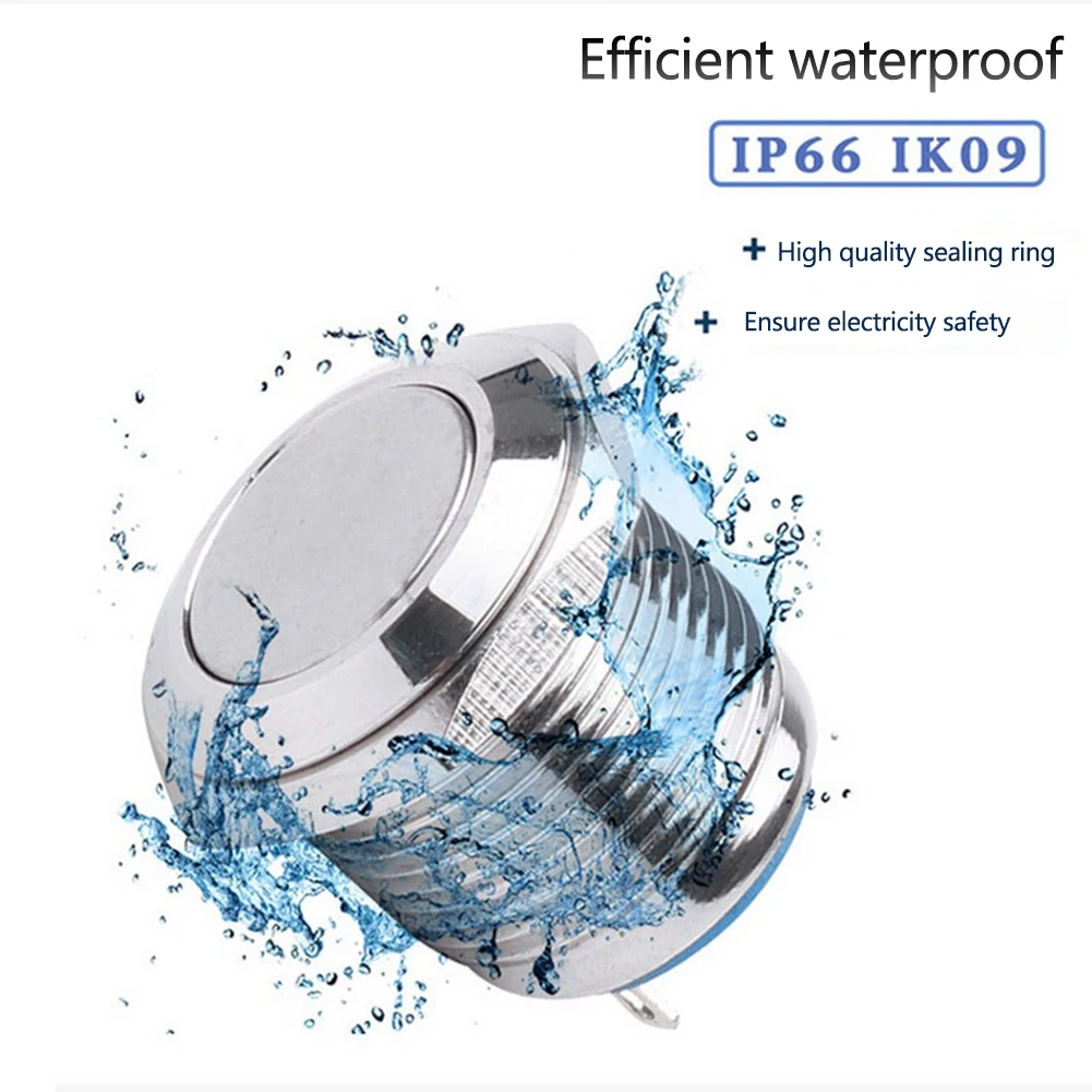 Waterproof Push Button Switch 12V 16mm Metal Shell Pressure Resistant Easy Installation Excellent Waterproof Performance