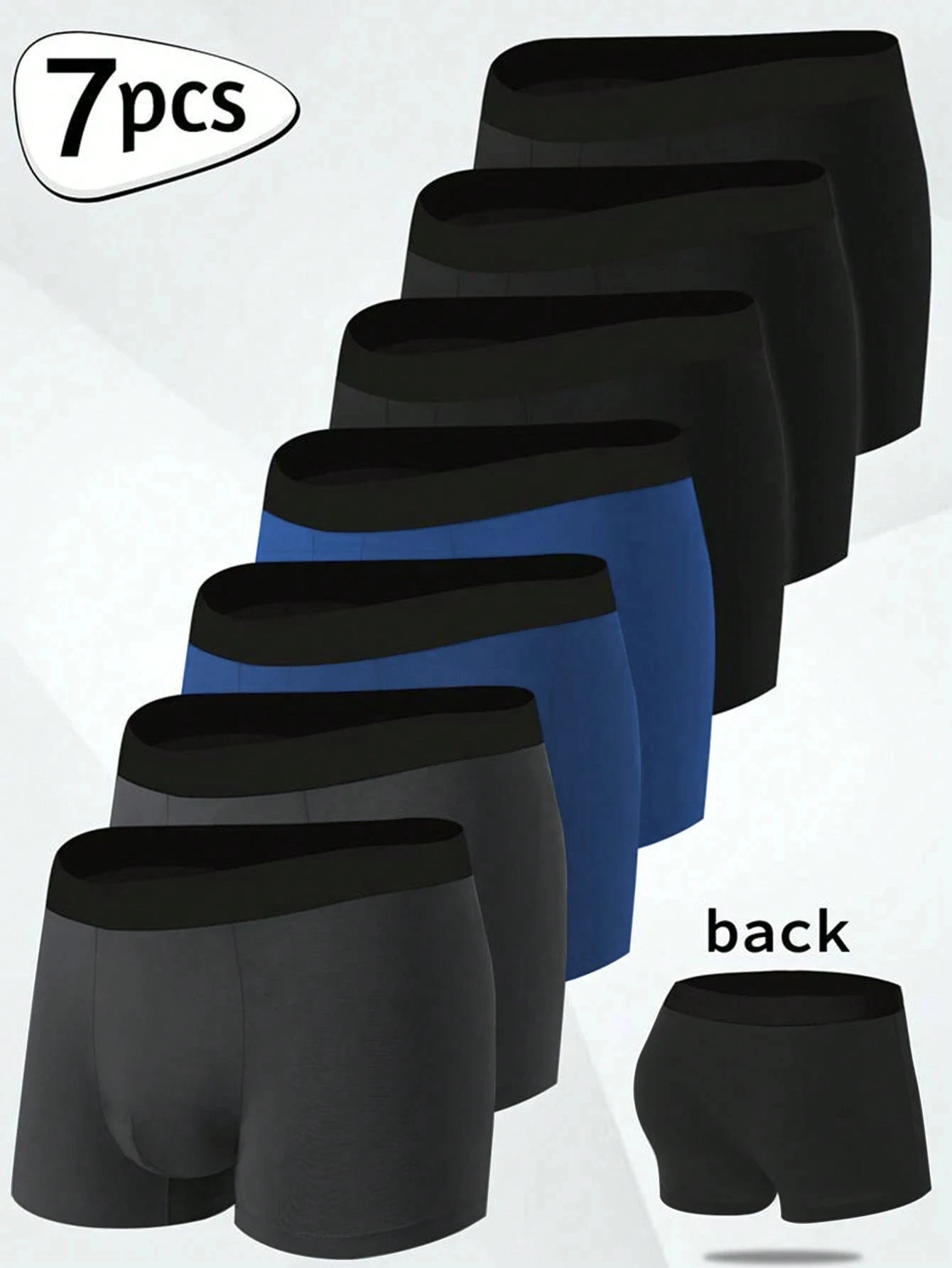 

7pcs Pack Men Boxer Shorts Solid Color Underwear Soft Male Underpants for Men Homme Comfortable Panties Sport Briefs