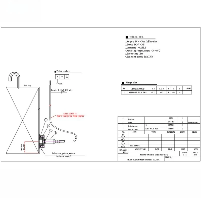 Factory Hot Sale Level Gauge Fuel Level Gauge Operation Instruction of Self-powered Content Gauge