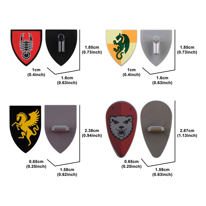 MOC Medieval Military Army Castle Warrior Shield Shoulder Armor Series Accessories Building Blocks Soldier Figure DIY Bricks Toy