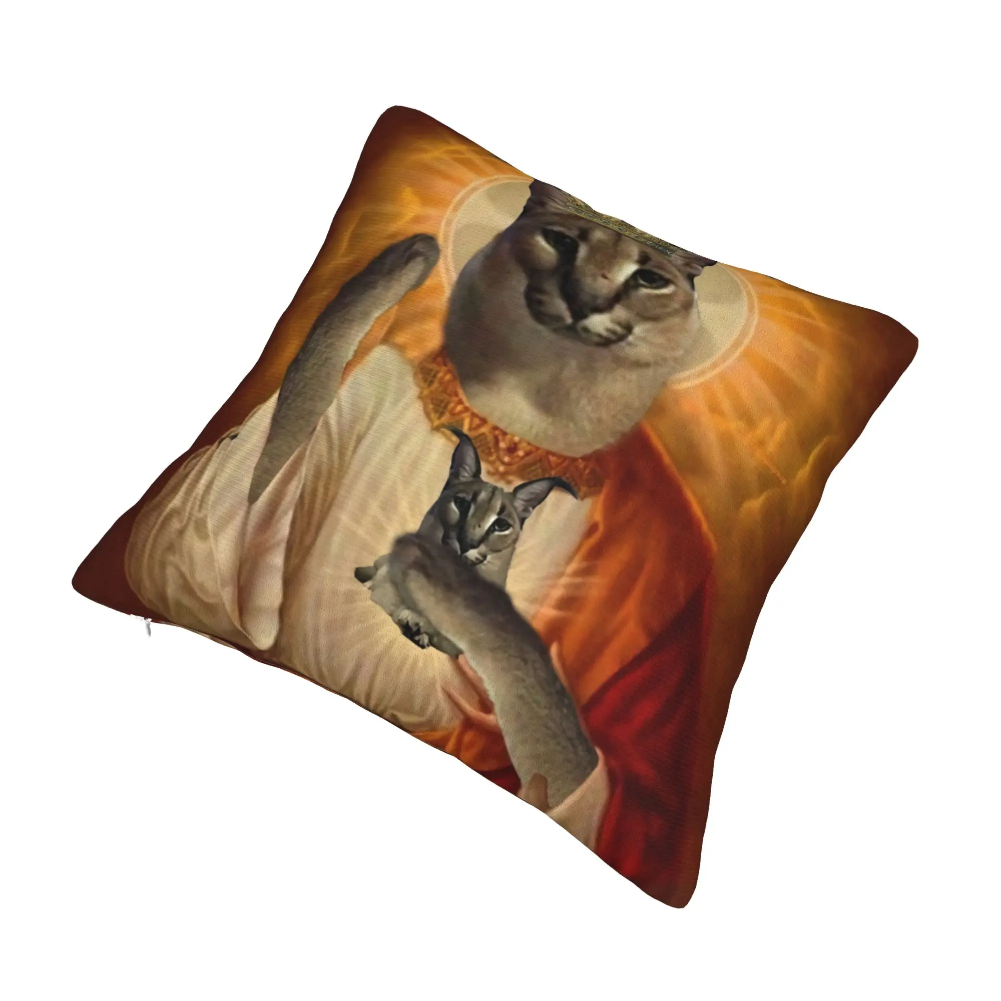 Jesus Saint Meme Big Floppa Nordic Throw Pillow Cover Home Decorative  Cushions for Sofa