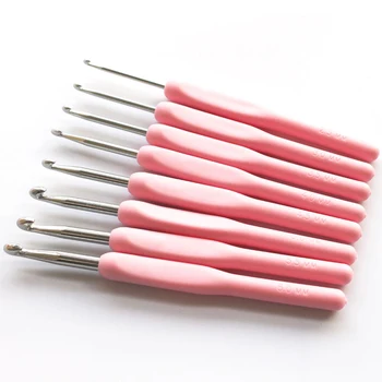 Pink Handle Aluminum Crochet Hooks 1