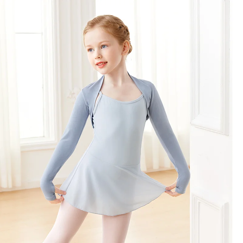 Tops de baile para niñas y niños, Tops recortados de Ballet, abrigos de danza clásica moderna, trajes de baile de Ballet para mujeres y adolescentes de manga larga