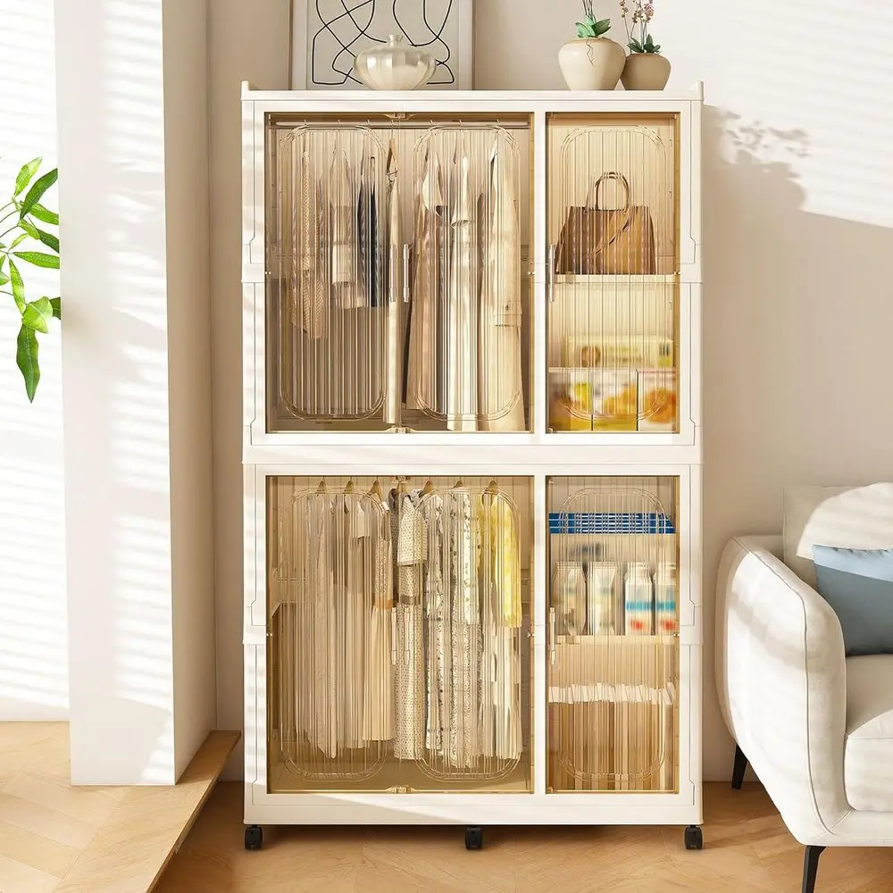 Magnetic 6-Section Closet Organizer with Hanging Rods