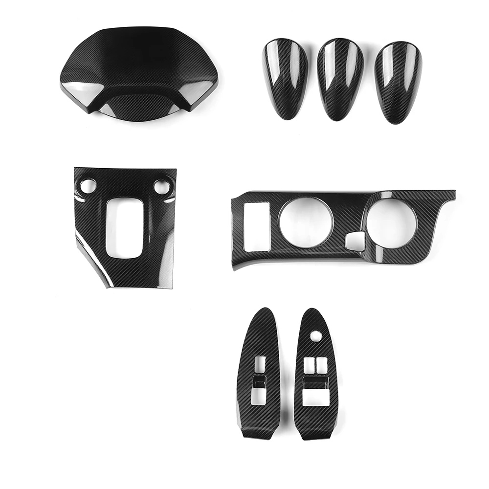 LHD Car Real Dry Carbon Fiber Central Console Gear Shift Trim Water Cup Holder Frame Full Kit For Nissan Fairlady 400Z 2023+