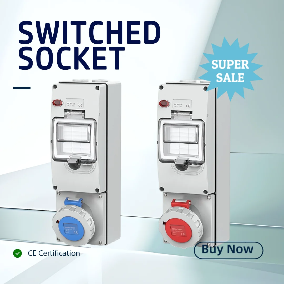 EU Standard 32A CEE Industrial Socket MCB Enclosure | 3PIN/4PIN/5PIN for Electric Vehicle (EV) Charging Stations