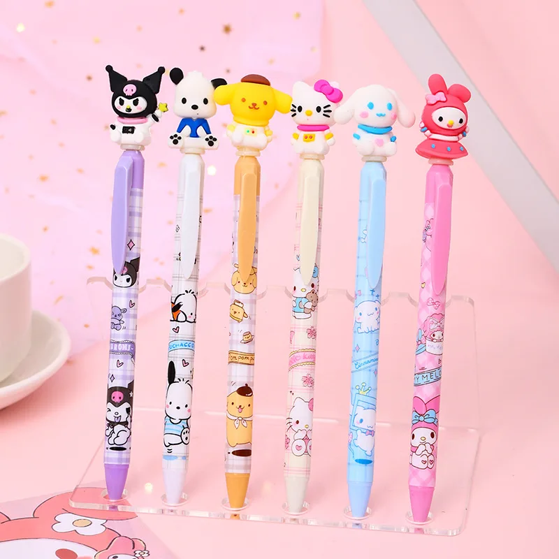 Imagem -06 - Sanrio Cartoon Gel Pen Kuromi Olá Kitty Preto 0.5 mm Imprensa Gel Pen Estudante Ferramentas de Escrita Material Escolar Presente de Aniversário 36 Pcs