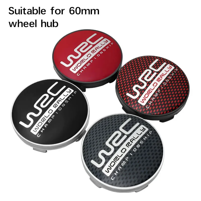 4pcs 56mm 60mm WRC World Rally Championship Emblem Badge Car Wheel Hub Center Caps Rim Cover Stickers Auto Styling Accessories