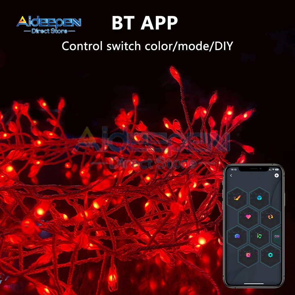 1.68M 120 LED String Lights Battery Powered LED String Lights for New Year Holiday Christmas Wedding Party Decor App Control
