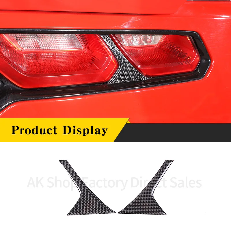 

Real Carbon Fiber Exterior Accessories Trim Car Rear Tail Light Divider Decorative Sticker For Chevrolet Corvette C7 2014-2019