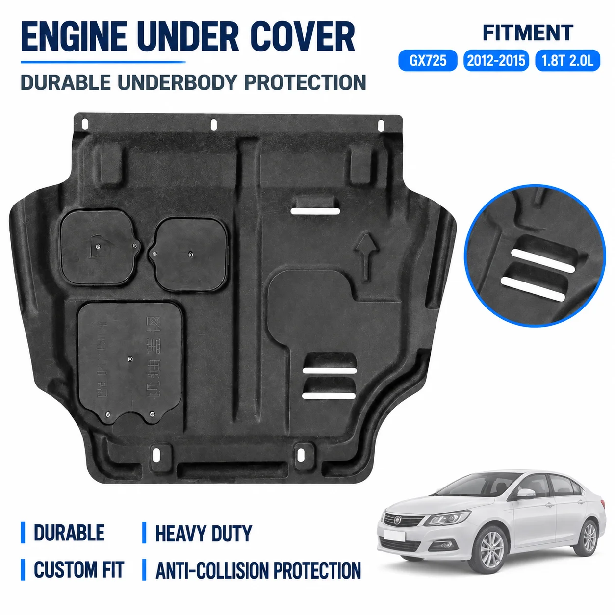 For Geely GX725 2012-2015 1.8T 2.0L Engine Skid Plate Heavy Duty Underbody Protection Custom Fit Anti Collision Design