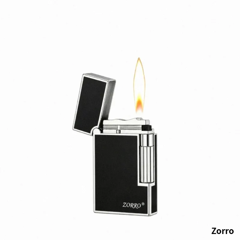 2026 Neues Klassisches Retro ZORRO Metall-Feuerzeug mit Lautem Offenflammen-Effekt, Butangas-Feuerzeug mit Seitenzug-Zündung, Hochwertiges Geschenk für Raucher und Männer