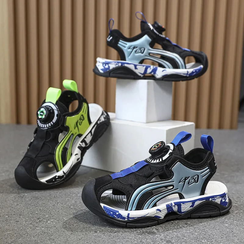 Summer New Casual Fashion Swivel Buckle Children's Boys Fashion Sandals Versatile Sports Comfortable Wear-resistant Sandals