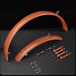2pcs/set Aesthetic Appeal Retro Mudguard Vintage Look For Folding Bikes Durable MaterialCrafted Butterfly brake 16 in brown