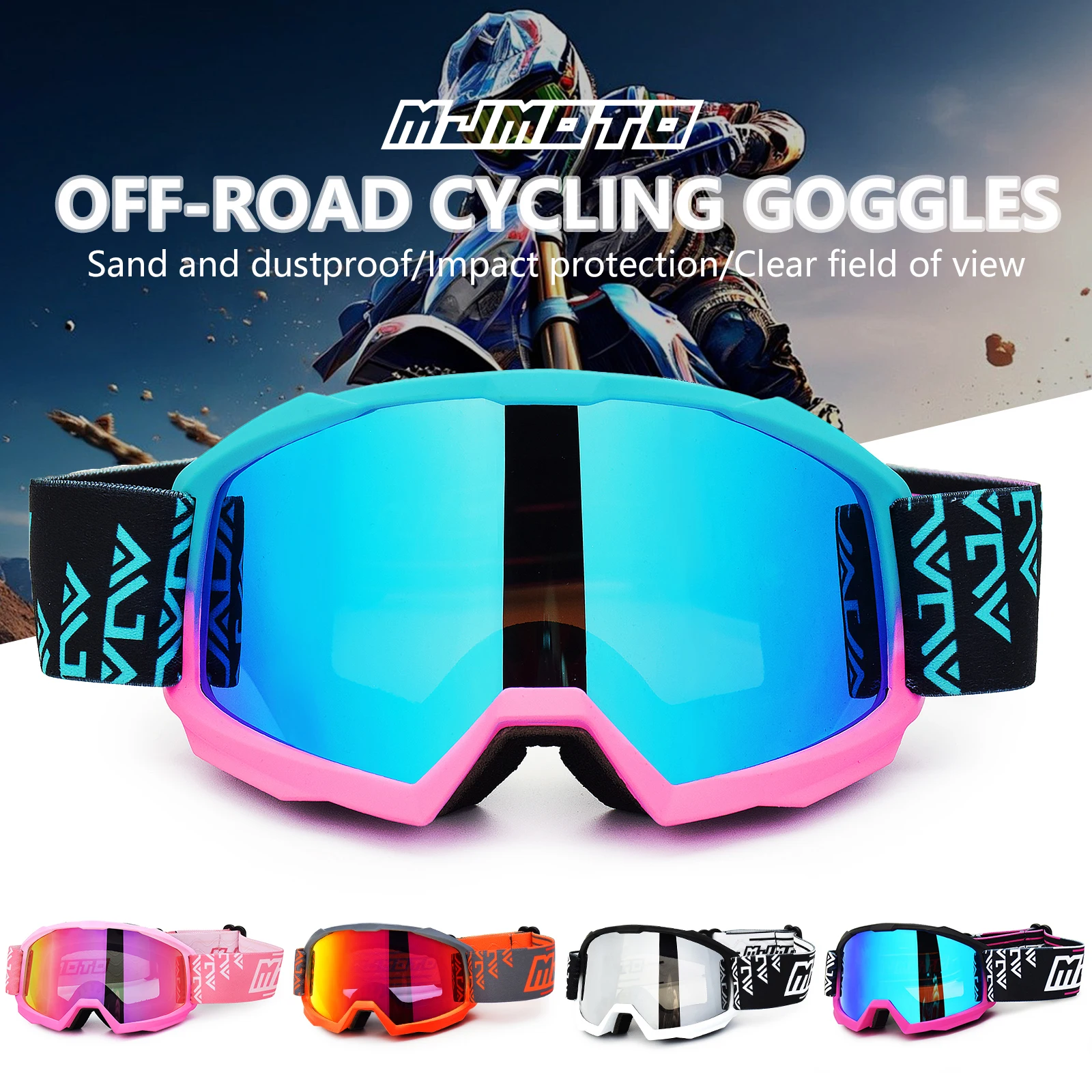 

Lightweight Motorcycle Goggles Windproof Motocross Goggles Anti-impact Motorbike Goggles Anti-fog Bicycle Ski Climbing Goggles