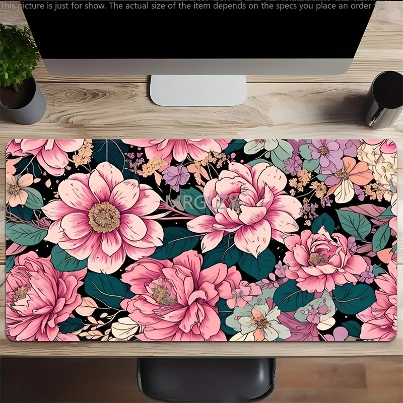 

Retro Floral Mouse Pad Large Size Rubber Base Anti-slip PC Desk Accessories Mousepad for Office and Gamer Keyboard Mat Decor Rug