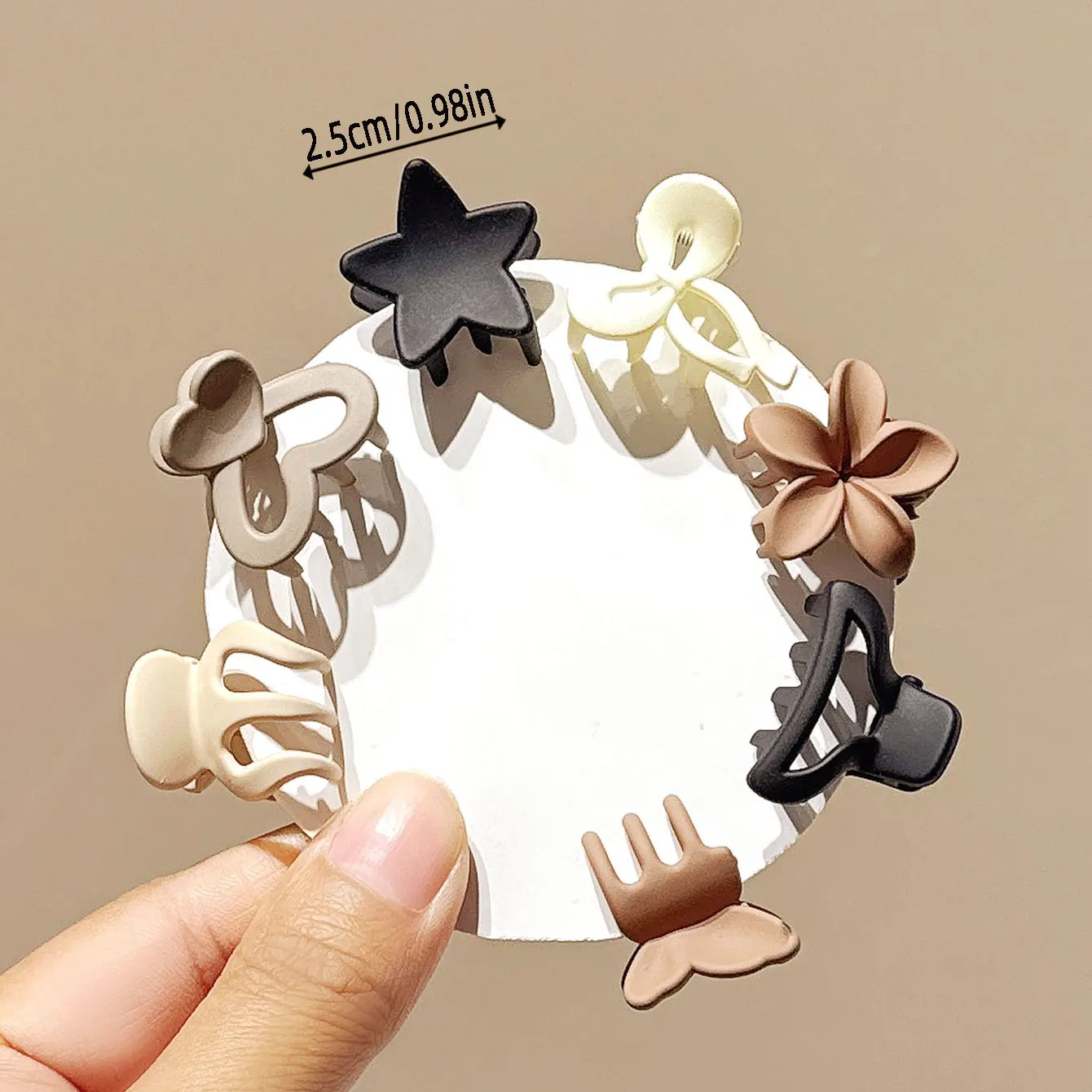 10 20 30 40 50pcs Cross Border Hot Coffee Mini Hair Claw Princess Bangs Clip Stray Hair Clip Hairpin