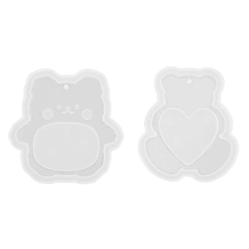 Bear Pendant Moulds Animal Photo Frame Epoxy Silicone Molds DIY Jewelry Making Fondant Cake Chocolate Decoration 97QE