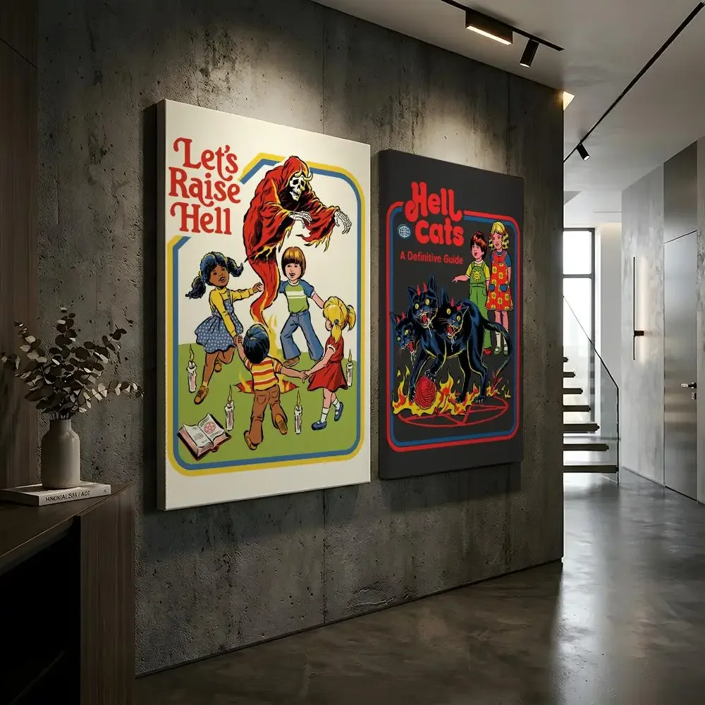 My First Knife Fight Steven Rhodes Horror Wall Painting Canvas Wall Art Waterproof Wall Decor For Living Room Bedroom