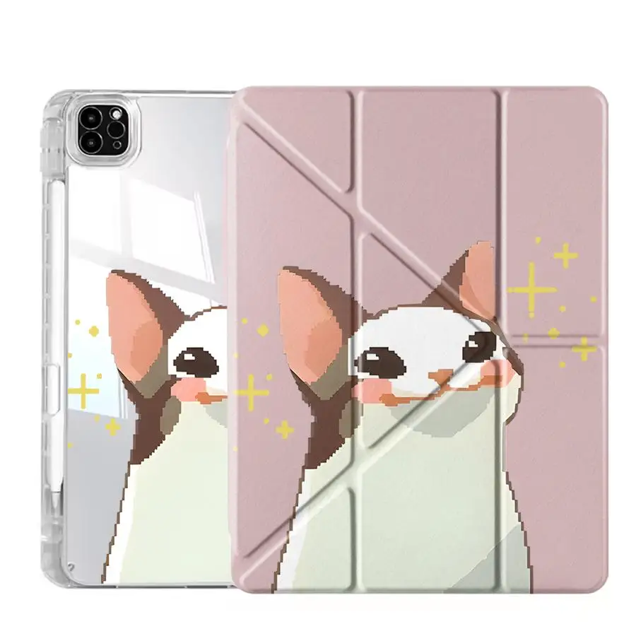 Y-Fold Holder Cover Tablet Case For iPad Pro 2025 Air 4 5 M3 M2 1 2 M4 11inch Mini 6 7 Pro 11th 10th 9th 8th 7th 12.9inch Cat