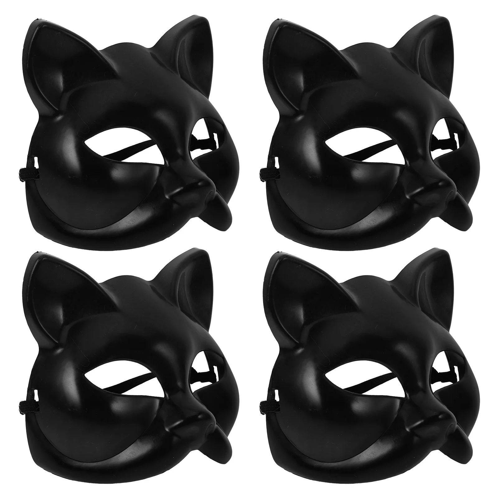 

4pcs Blank Masks Diy Painting Craft Halloween Party Cosplay Masquerade Animal Face Mask For Women Kids Costume Theater Activity