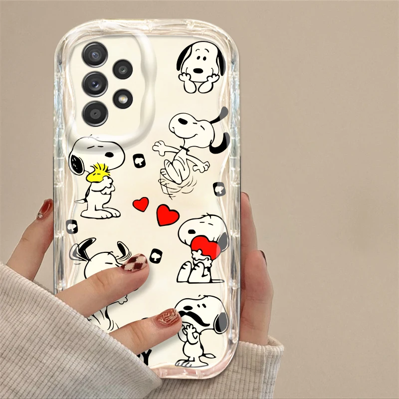 Iively Cartoon Snoopy Cool dla Samsung A55 A54 A53 A53 A52 A35 A34 A33 A32 A25 A24 A23 pokrowiec na olej 5G etui na telefon