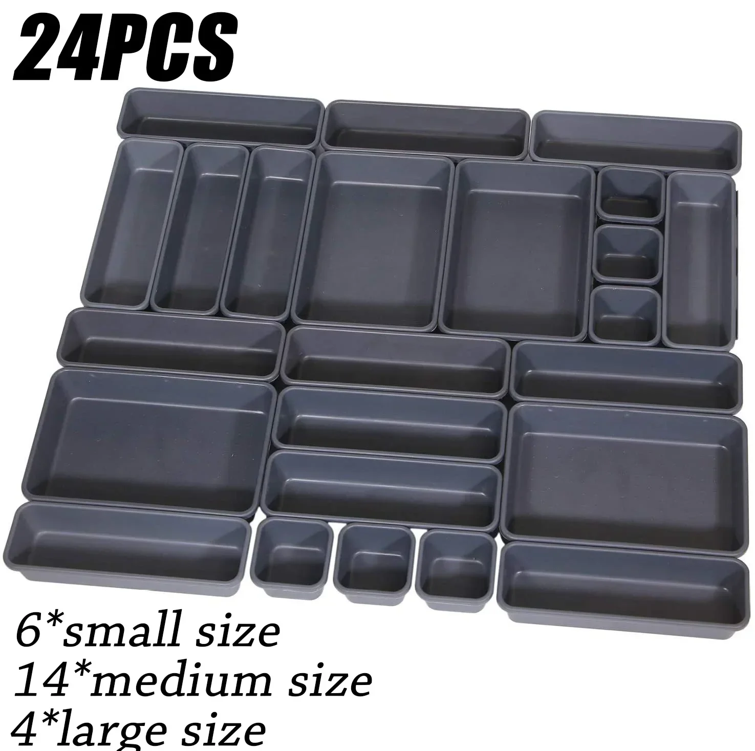 32 Stuks Bureau Lade Organisatoren 3 Size Plastic Grijpende Ondiepe Tool Organizer Lade Verdelers Afscheiders Opbergbakken Container