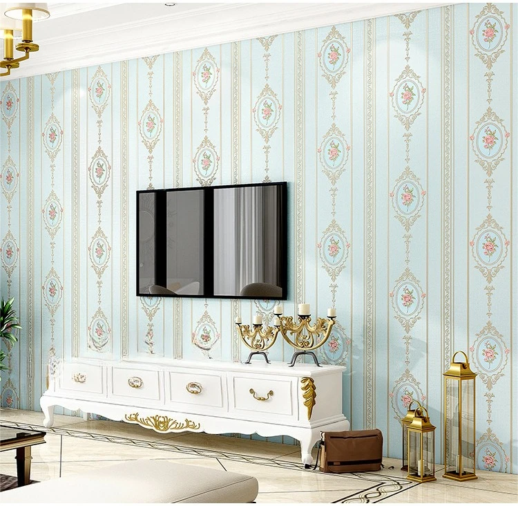 

Винтажные европейские обои с цветочным узором, красивые цветочные обои для гостиной, детской спальни, декоративные полосатые обои для стен