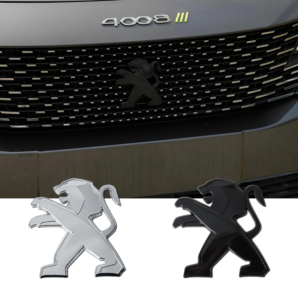 Car Front Radiator Grille Rear Trunk Lid Logo Decor Cover Sticker For Peugeot 407 508 307 308 3008 206 207 208 107 106 205 4008