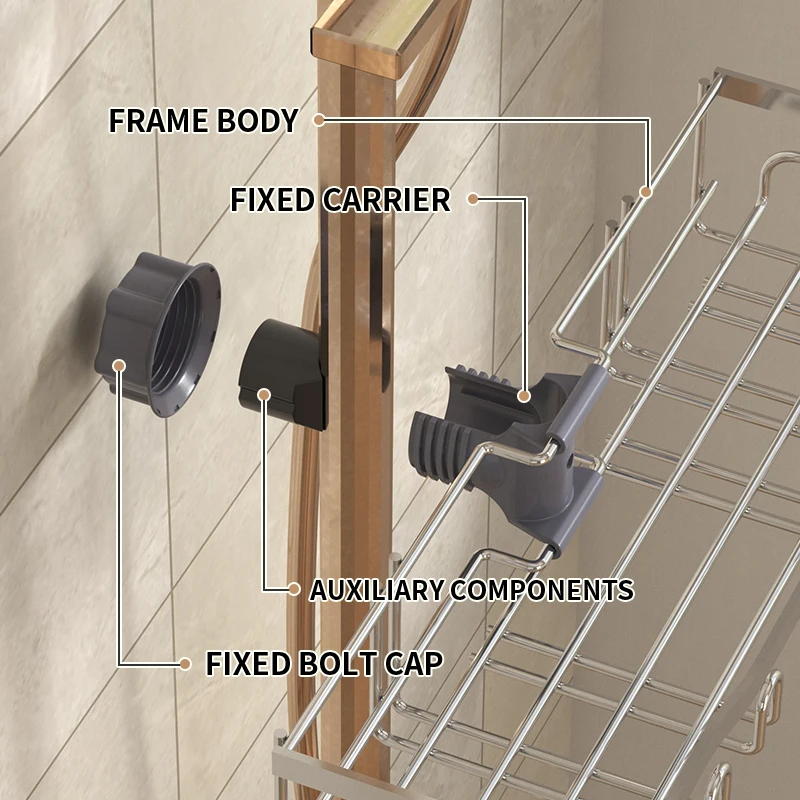 Multi functional storage rack, no hole clip type, suitable for storing sponge kitchen utensils in bathrooms and kitchens