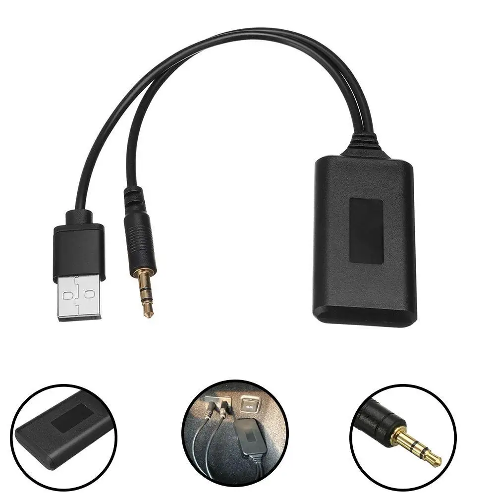 Universal Car 12V bluetooth Module Adapter Wireless Radio Stereo AUX-IN Aux Cable Adapter USB 3.5MM Jack Plug