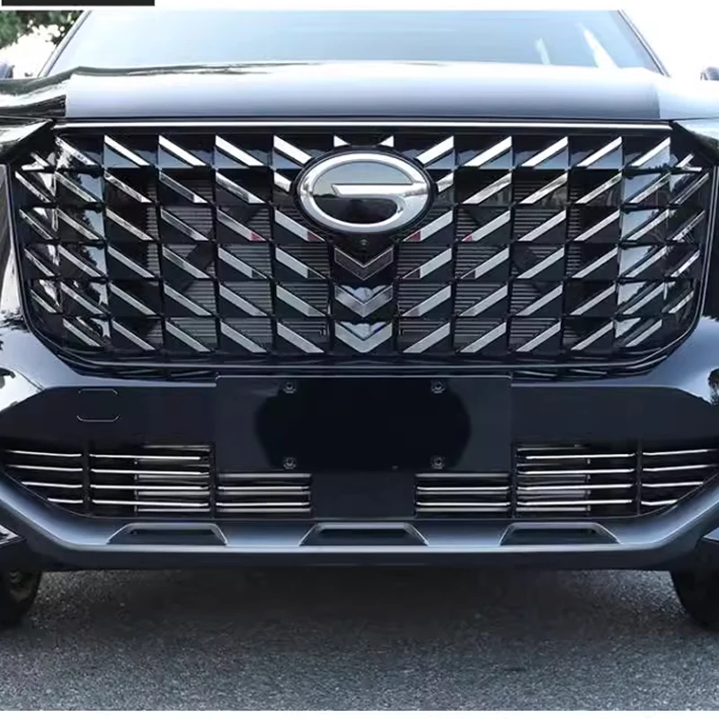 Stainless Lower Front Grille Trims Middle Net Strip Decoration Cover For Trumpchi GAC GS8 II 2022 Car Special For Fuel Version