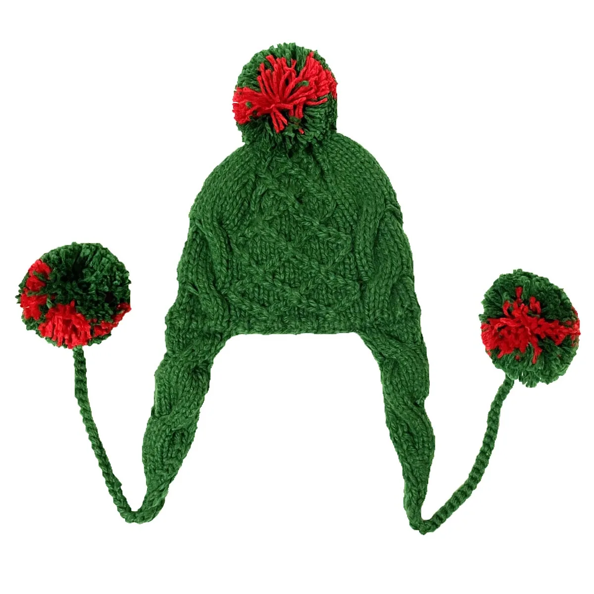 BomHCS  Handmade Crochet Earmuff Beanie Hat Small Knot Cable Knit Pom Earflaps Cap Unisex Adult