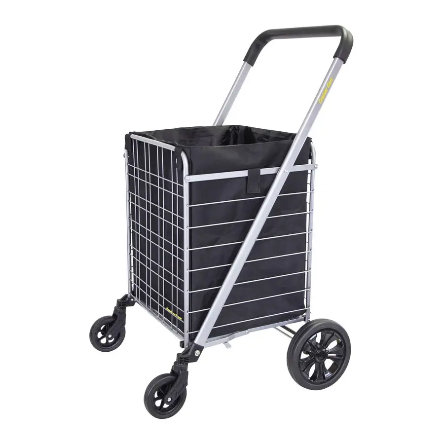 

Корзина-тележка Cruiser Cart Deluxe 2 с сумкой-вкладышем, на колесах, складная, для покупок, хозяйственная, для белья, универсальная, модель C