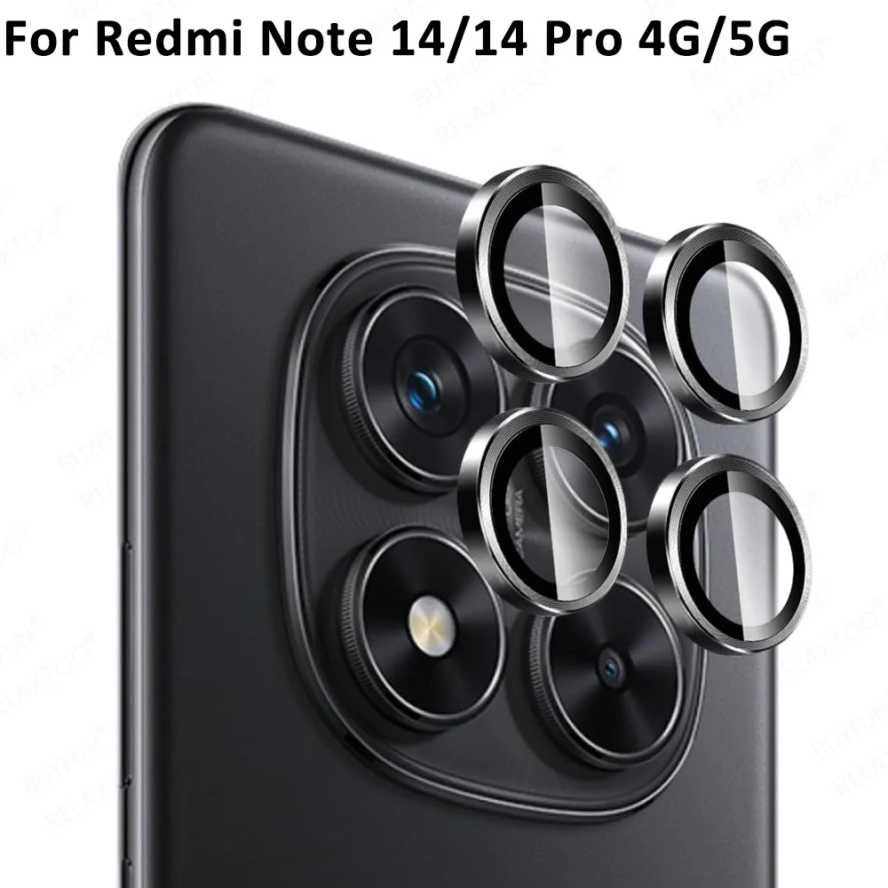 

for Redmi Note 14 Pro 13 15 Pro+ 5G Back Lens Ring Metal Glass Cover Note15 Note14 Note13 15Pro Plus 14Pro 4G Camera Protector