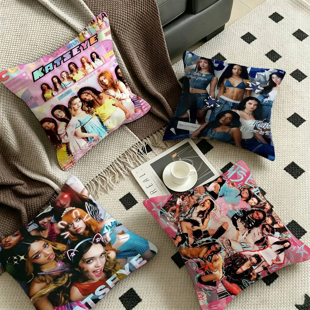 K-KatSeye SINGER Pillow Covers Cartoon Sofa Decorative Home Double-sided Printing Short Plush Cute Cushion Cover