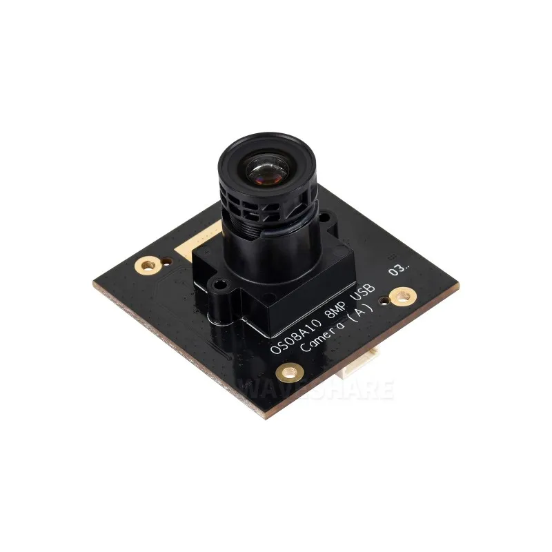 Waveshare OS08A10 8MP M12 USB Camera Module, Sensor Chip,USB2.0 Port,Better Sensitivity In Low-Light Condition,Easy To Use