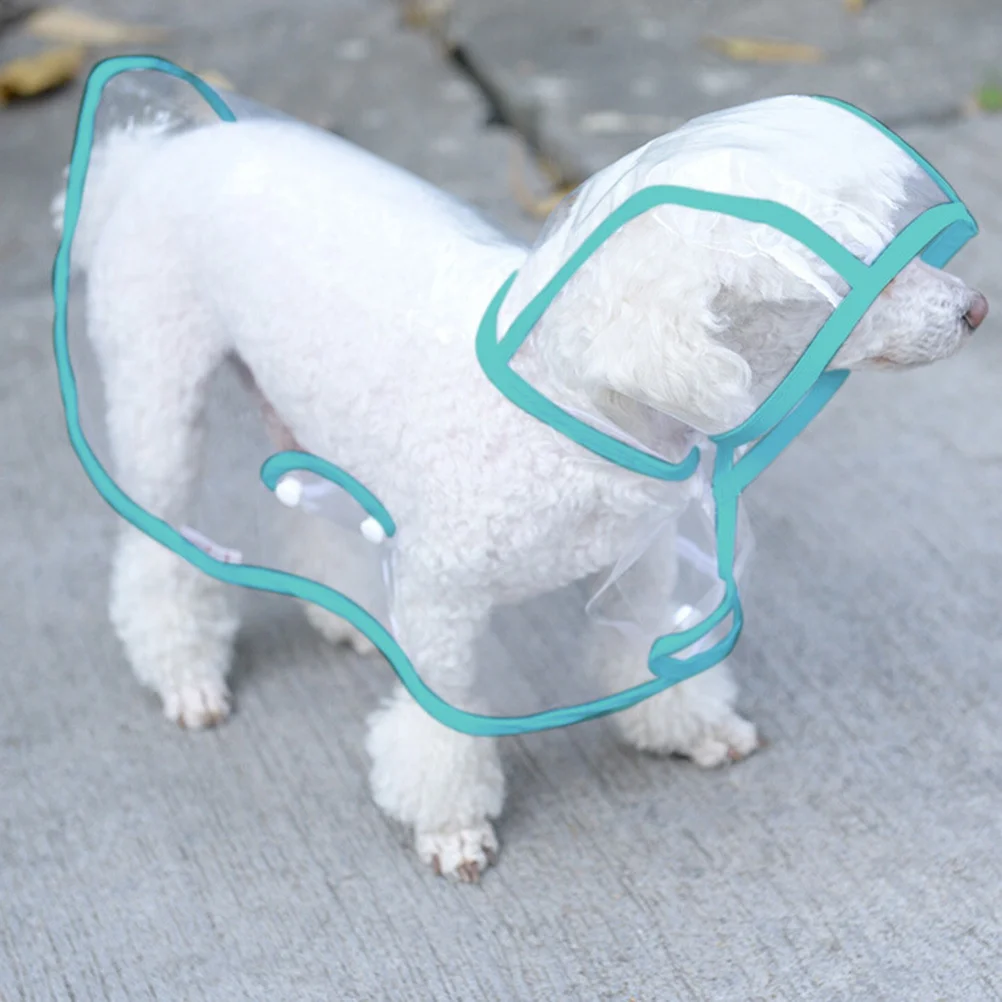 

Pet Rainwear Waterproof Transparent Coat for Small Dogs Cats Size S Blue Stylish Eye-Catch Lightweight Comfortable