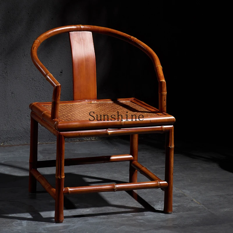 

Bamboo industry new Chinese retro dragon bamboo armchair tea room backrest classical