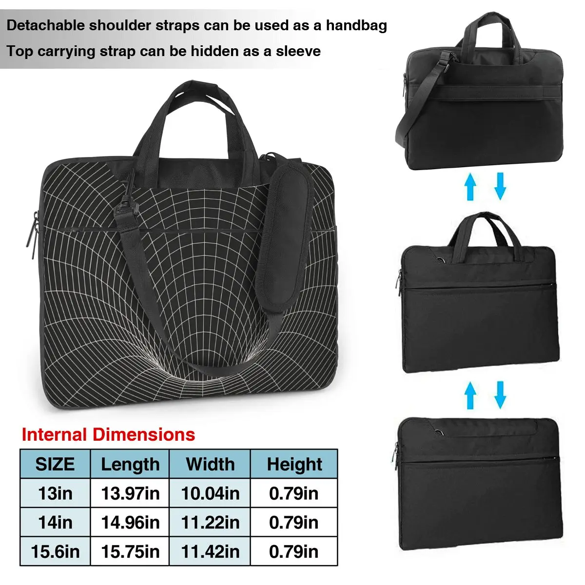 Event Horizon Laptop Bag Shockproof Case Computer Bag 13 14 15.6 Inch Crossbody Notebook Pouch For Macbook Pro Air